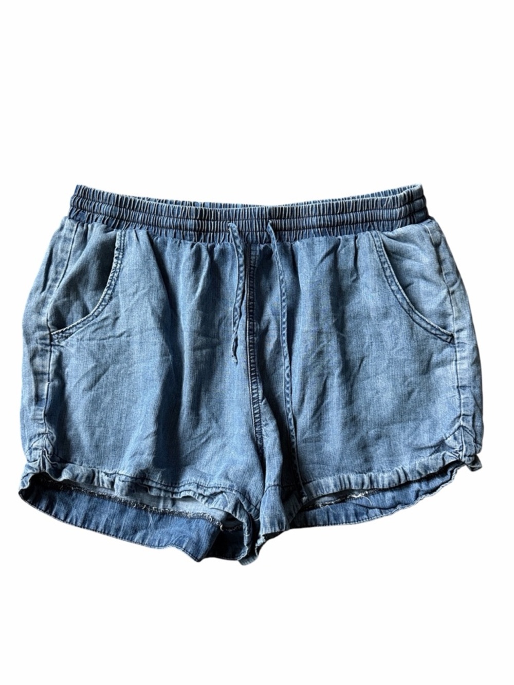 Universal Thread Light Blue Denim Drawstring Shor… - image 1